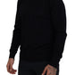 Elegant Black Virgin Wool Pullover Sweater