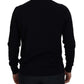 Elegant Black Virgin Wool Pullover Sweater