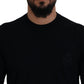 Elegant Black Virgin Wool Pullover Sweater