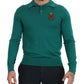 Elegant Cashmere Silk Green Pullover Sweater