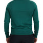 Elegant Cashmere Silk Green Pullover Sweater