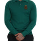 Elegant Cashmere Silk Green Pullover Sweater