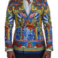 Elegant Silk Double-Breasted Dragon Blazer