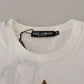 Elegant White Crewneck Cotton Tee