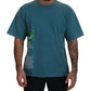 Elegant Crew Neck Cotton Tee in Blue
