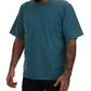 Elegant Crew Neck Cotton Tee in Blue
