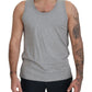 Elegant Gray Cotton Tank Top Tee