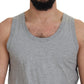 Elegant Gray Cotton Tank Top Tee