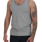 Elegant Gray Cotton Tank Top Tee