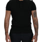 Elegant Black Cotton Crewneck Tee