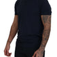 Elegant Silk-Blend Crewneck Tee in Blue