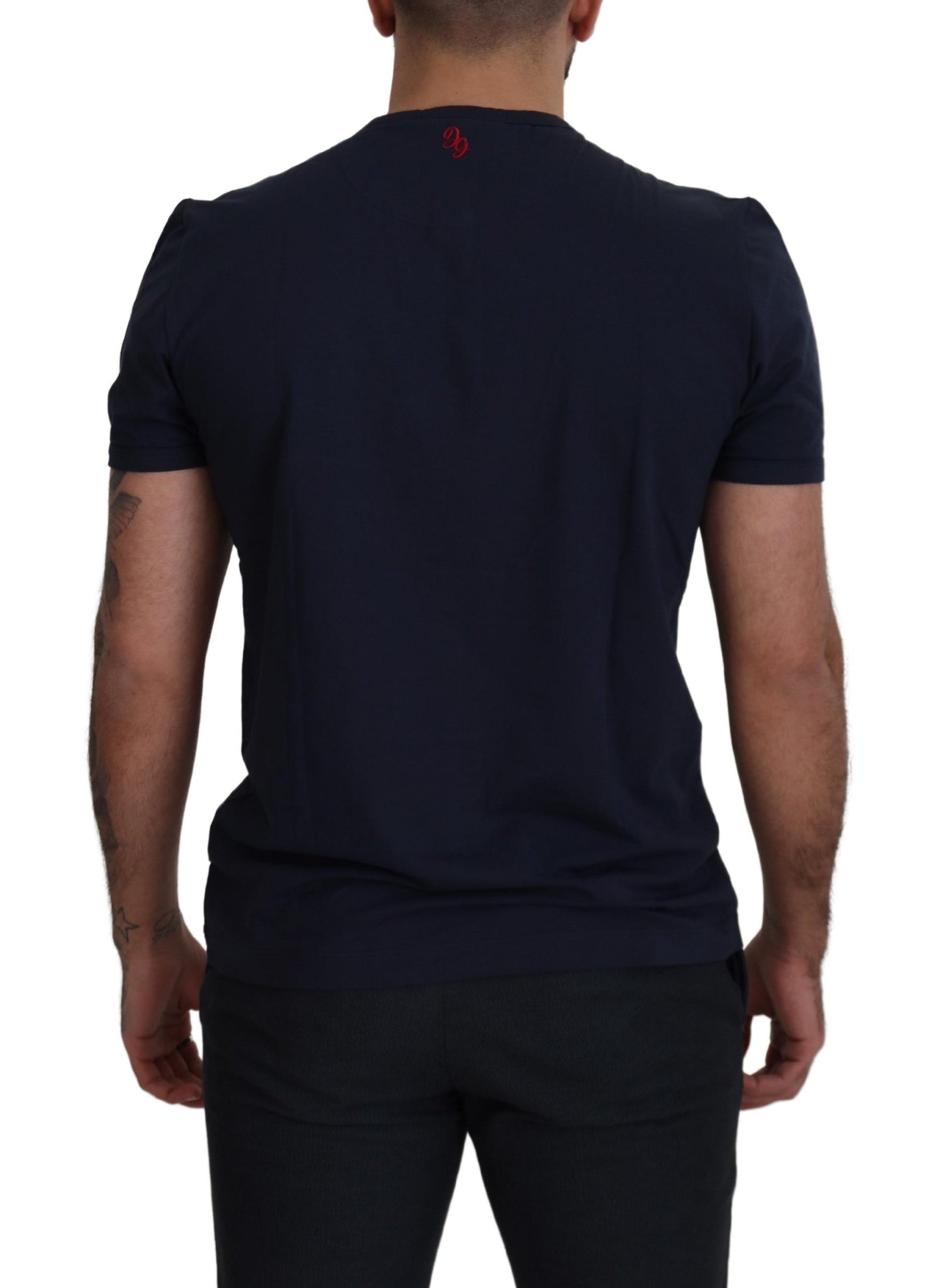 Elegant Silk-Blend Crewneck Tee in Blue