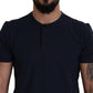 Elegant Silk-Blend Crewneck Tee in Blue