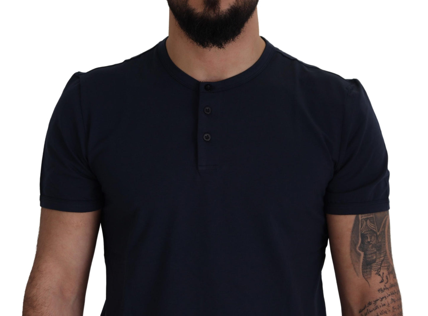 Elegant Silk-Blend Crewneck Tee in Blue