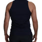 Elegant Blue Cotton Tank Top