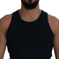 Elegant Blue Cotton Tank Top