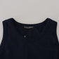 Elegant Blue Cotton Tank Top
