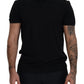 Elegant Black Crewneck Cotton T-Shirt