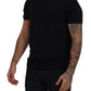 Elegant Black Crewneck Cotton T-Shirt