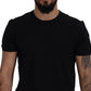 Elegant Black Crewneck Cotton T-Shirt