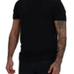 Elegant Black Crewneck Cotton T-Shirt