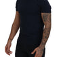 Elegant Crewneck Cotton Tee in Blue