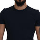 Elegant Crewneck Cotton Tee in Blue