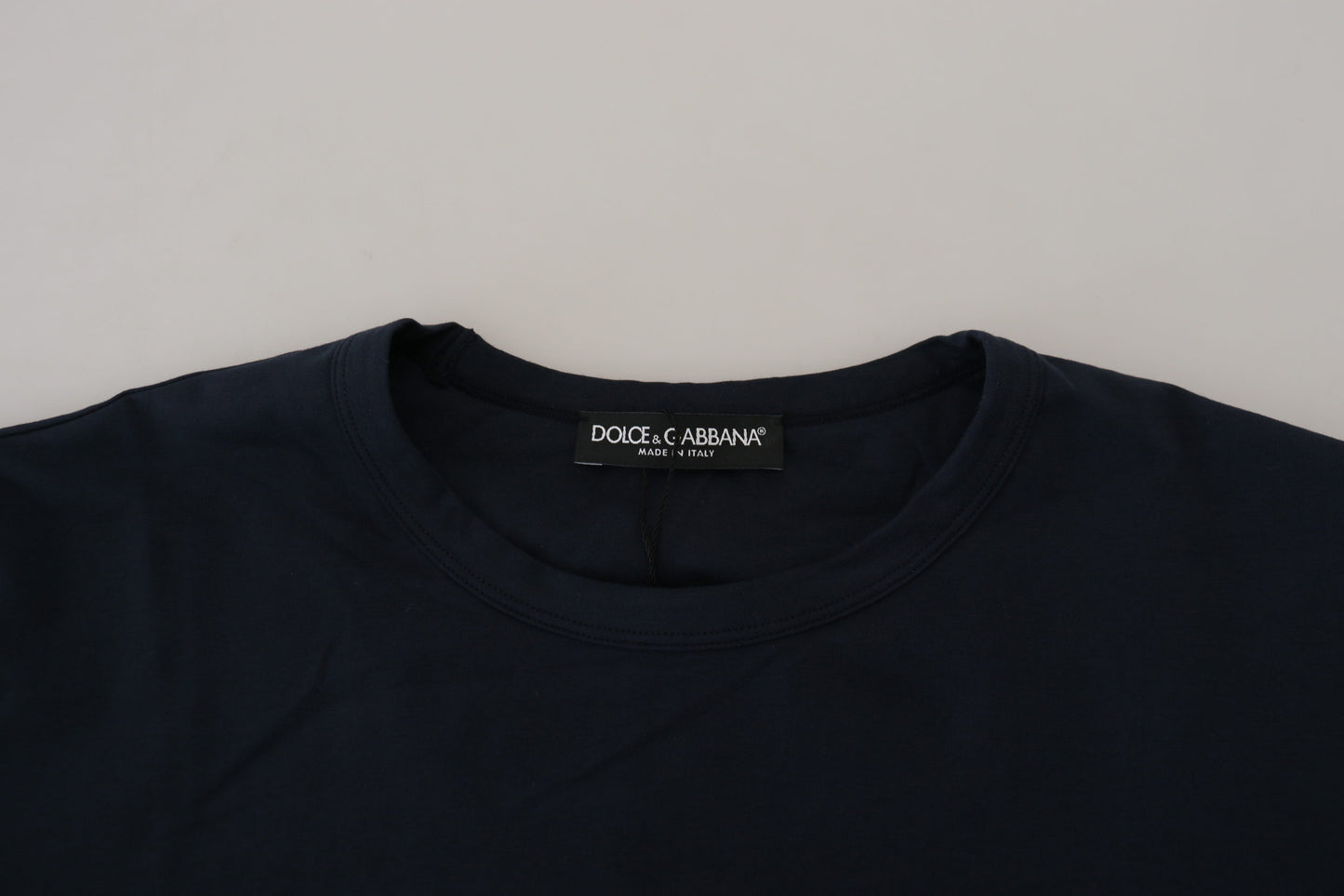 Elegant Crewneck Cotton Tee in Blue