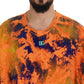 Elegant Orange Tie Dye Silk T-Shirt