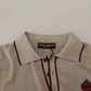 Elegant Gray Silk Collared T-Shirt