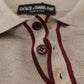 Elegant Gray Silk Collared T-Shirt
