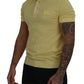 Elegant Yellow Cotton Collared Tee