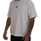 Elegant White Cotton Crewneck T-Shirt