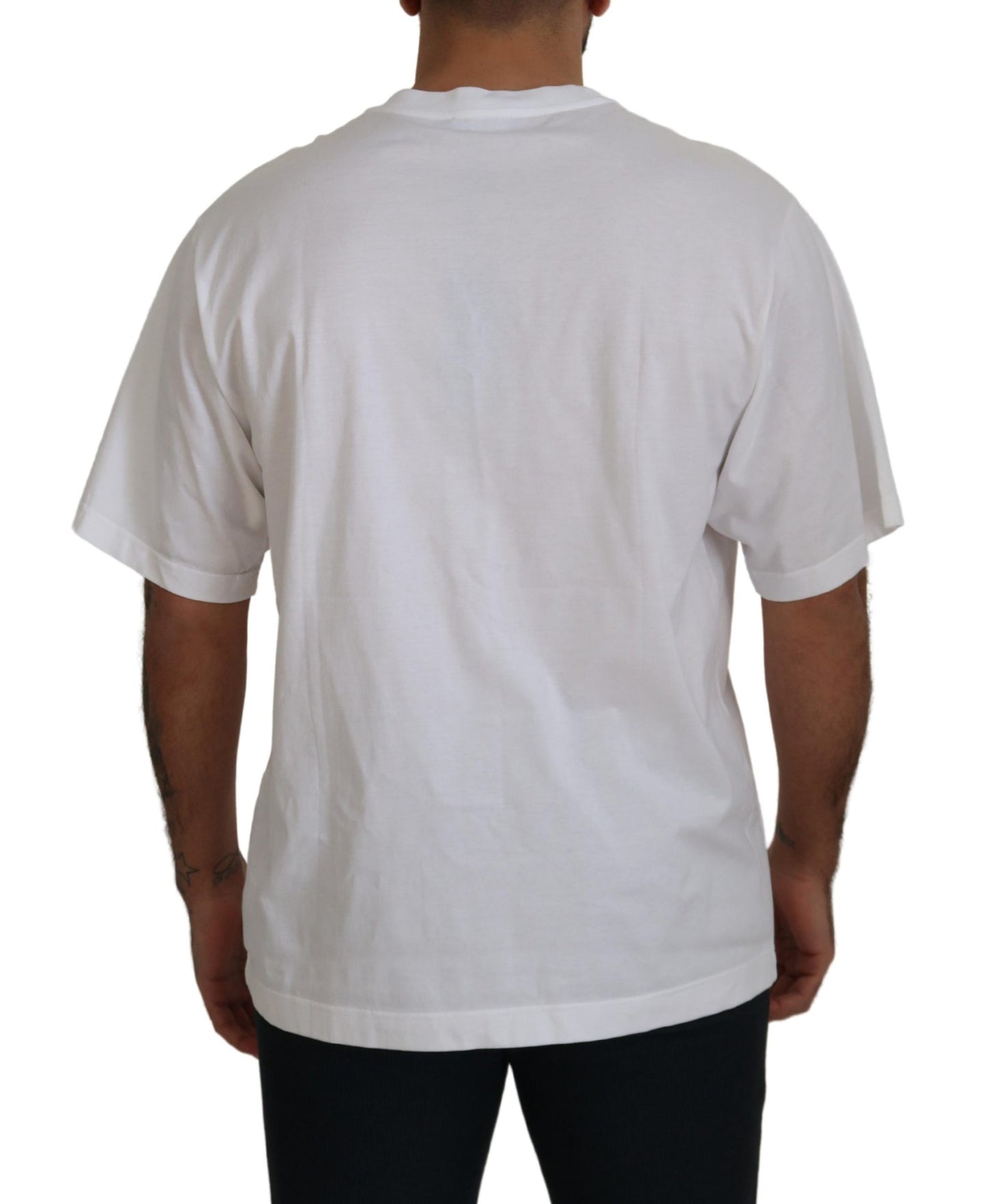 Elegant White Cotton Crewneck T-Shirt