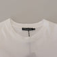 Elegant White Cotton Crewneck T-Shirt