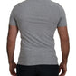 Elegant Gray Crewneck Cotton Tee