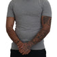 Elegant Gray Crewneck Cotton Tee