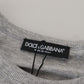 Elegant Gray Crewneck Cotton Tee