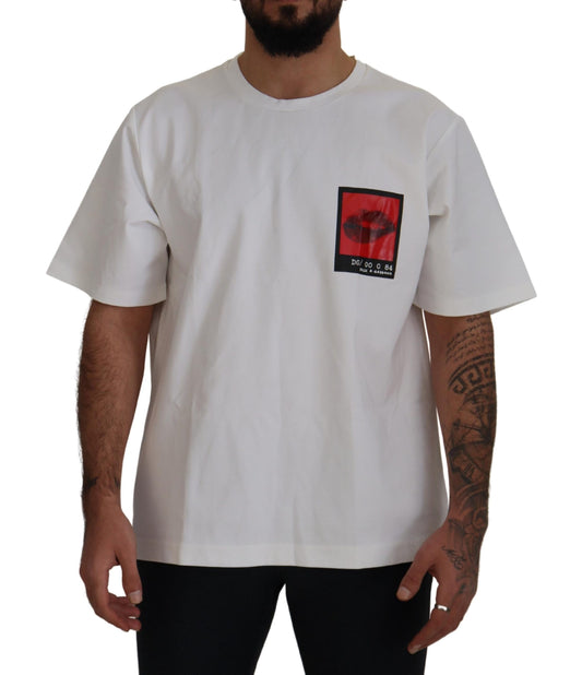 Elegant White Crewneck Cotton Tee