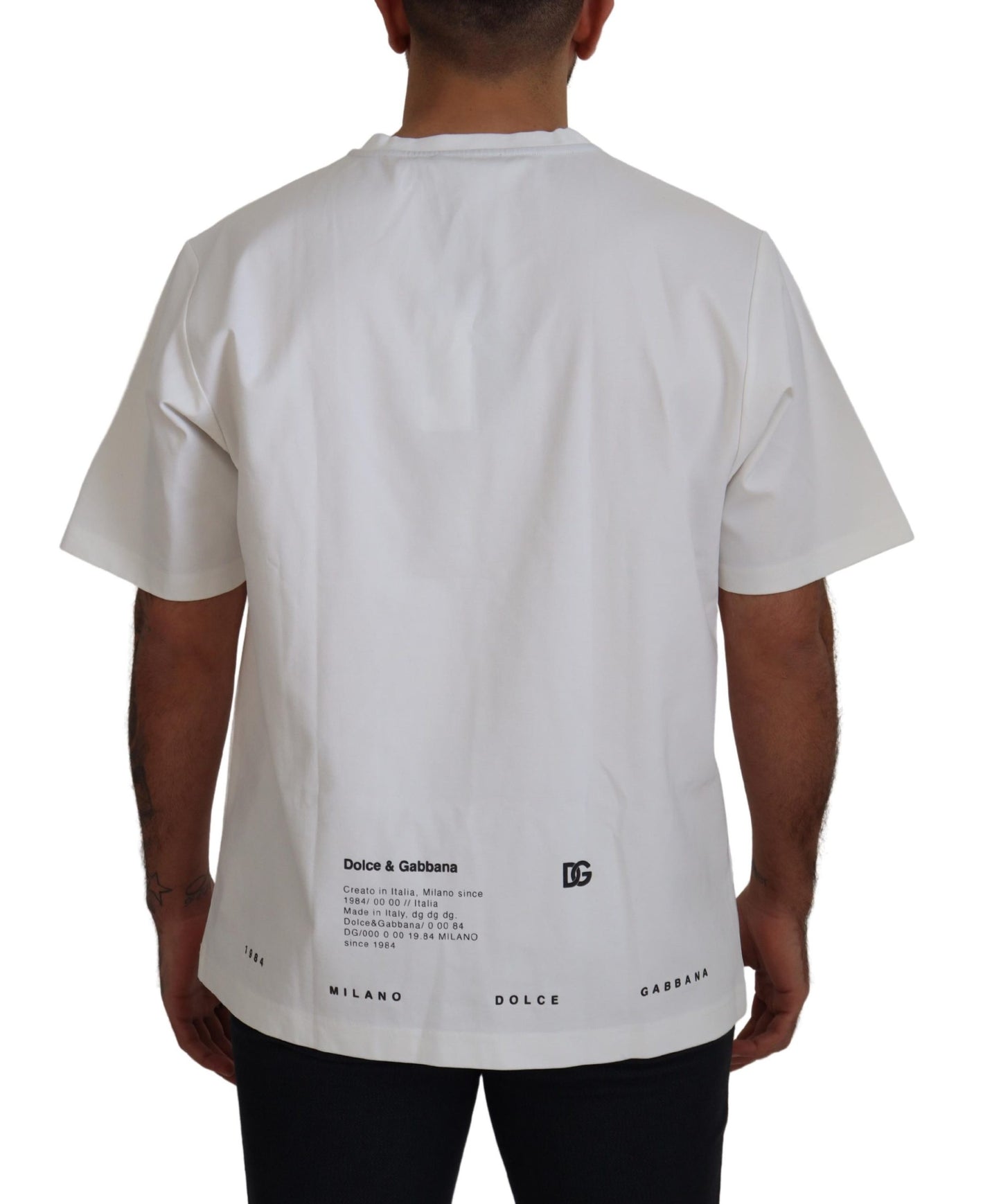 Elegant White Crewneck Cotton Tee