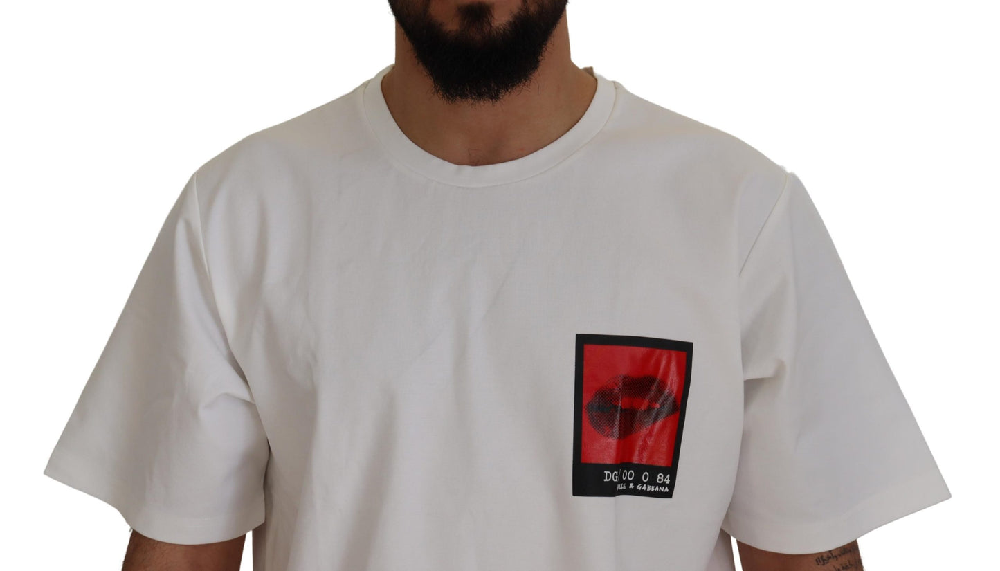 Elegant White Crewneck Cotton Tee