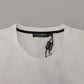 Elegant White Crewneck Cotton Tee