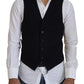 Elegant Black Gold Formal Dress Vest