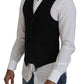 Elegant Black Gold Formal Dress Vest