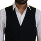 Elegant Black Gold Formal Dress Vest