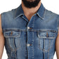 Elegant Single Breasted Denim Vest