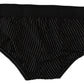 Chic Striped Cotton Briefs - Black & White Comfort