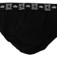 Elegant Black Designer Briefs with Logo Waistband