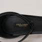 Elegant Black Leather Ankle Strap Sandals