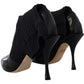 Elegant Black Leather Calf Socks Boots